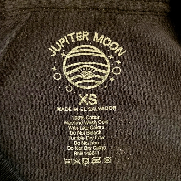 Jupiter Moon Cropped Black Tee Size XS - Picture 4 of 5
